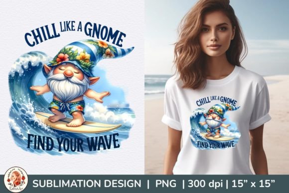 Bring Coastal Cheer to Your Crafts with Beach Gnomes and Summer Gnomes Sublimation Designs