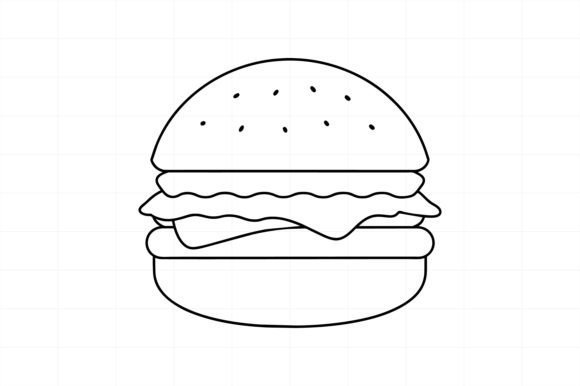 Burger Line Art Illustration