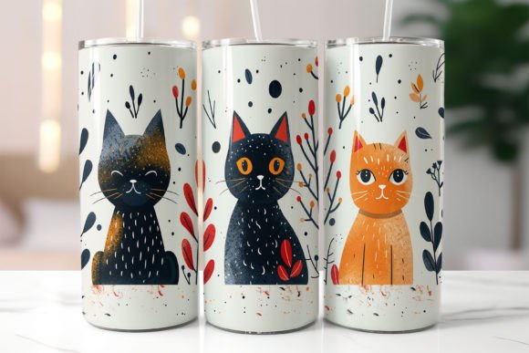 Cat Pattern 20oz Skinny Tumbler Wrap – A Creative Fusion of Style and Sublimation Craft