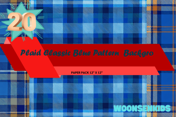 Classic Blue Plaid Watercolor Background