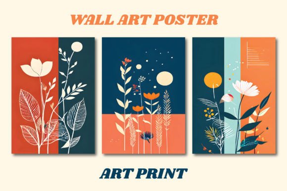 Floral Boho Modern Poster Wall Art