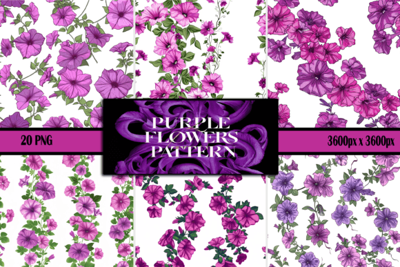Purple Flowers Pattern for Creative Projects