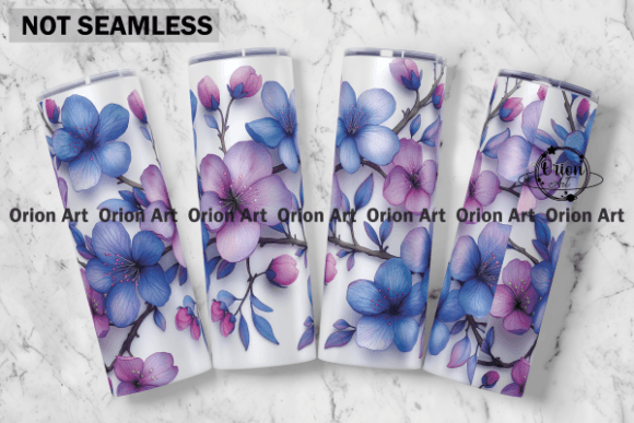Purple Peach Blossom Tumbler Design