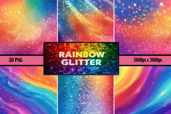 Rainbow Glitter Gradient: Vibrant Digital Backgrounds