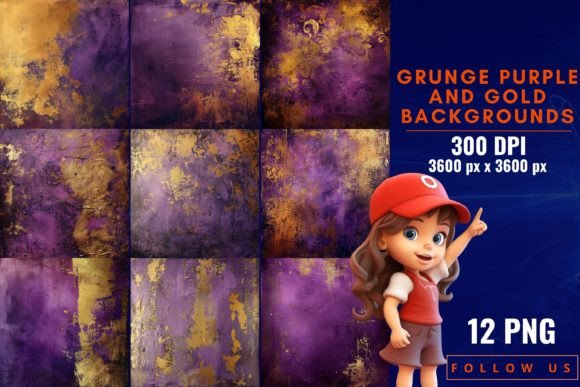 Royal Grunge: A Practical Look at Purple and Gold Backgrounds for Digital Design