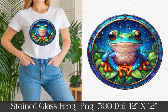 Stained Glass Frog Round Wind Spinner: A Versatile Digital Clip Art Resource for Creative Projects