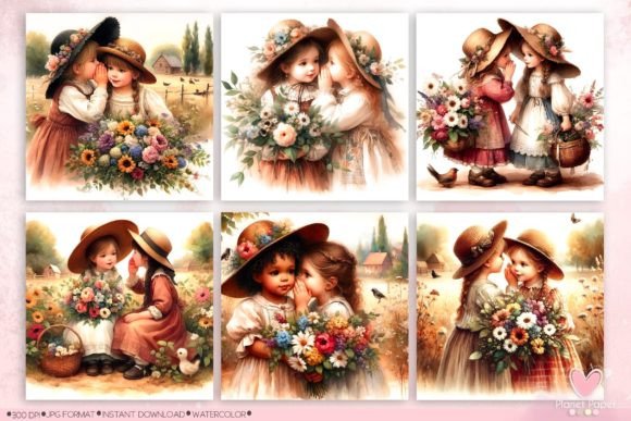 The Art of the Children Whispering Collage: A Visual Dialogue of Innocence and Connection