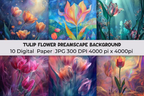 Tulip Flower Dreamscape Background