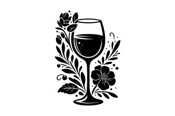 Wine Glass Vector – Instant Download Cutting File for Cricut